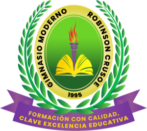 Escudo del Gimnasio Moderno Robinson Crusoe